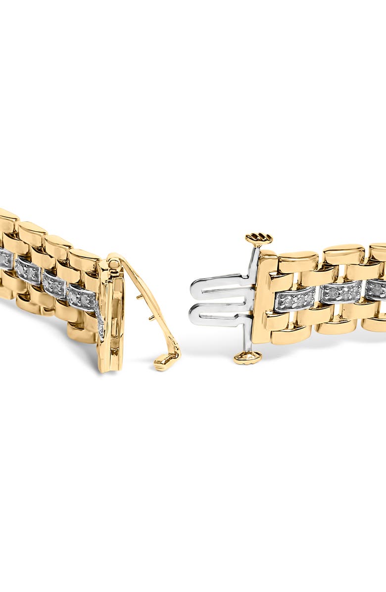 Haus of Brilliance Men's 14K Yellow Gold Plated Silver 1.0 Cttw Diamond Geometric Link Bracelet, Alternate, color, Yellow