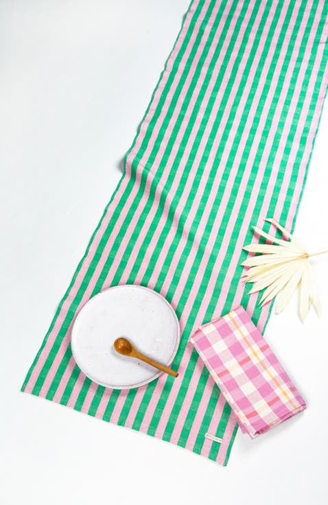 Maxine Rainbow Striped Cotton Table Runner