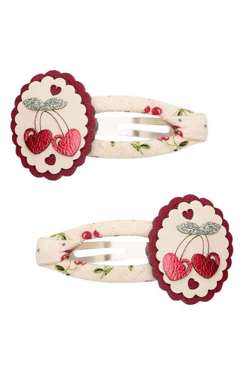 Kids' 2-Pack Scallop Cherry Hair Clips