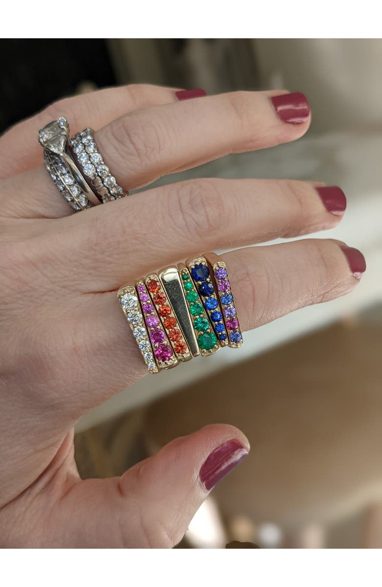 Campbell + Charlotte Edge Straight Stacking Ring, Alternate, color, Orange Sapphire-Gold