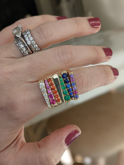 Campbell + Charlotte Edge Straight Stacking Ring In Gold