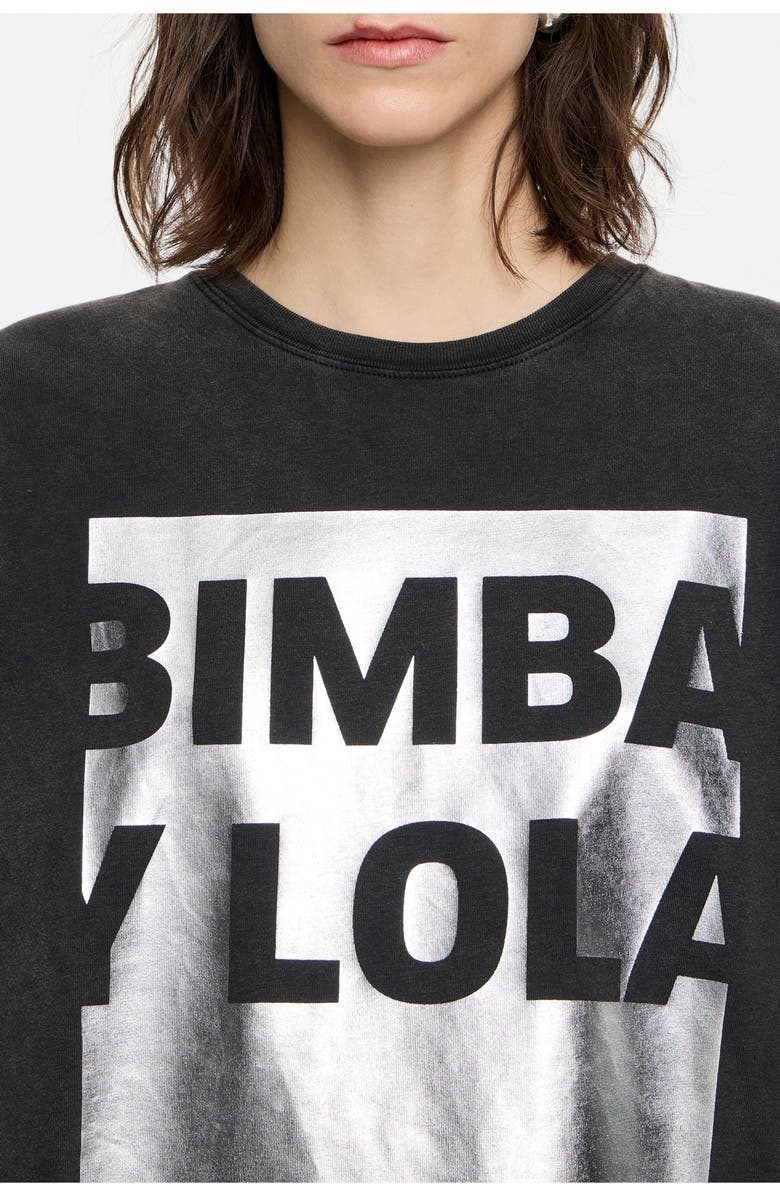 Bimba y Lola Oversized Logo T-Shirt, Alternate, color, Washed Black
