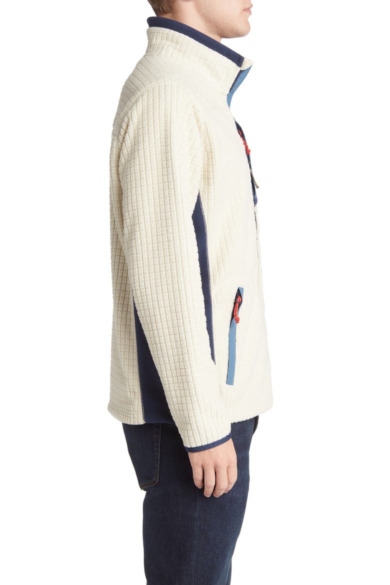 Mountain Classic Windproof Recycled Polyester Fleece Jacket, Alternate, color, NATURAL/ NAUTICAL NAVY