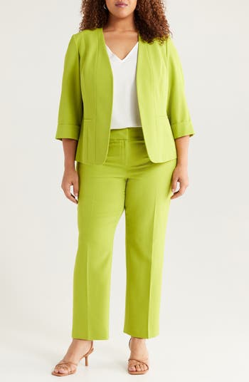 Cardigan-Style Stretch Crepe Blazer