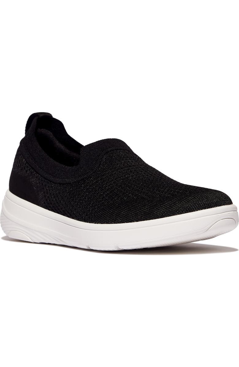 FitFlop SUPER-Q Knit Slip-On Sneaker, Main, color, Black
