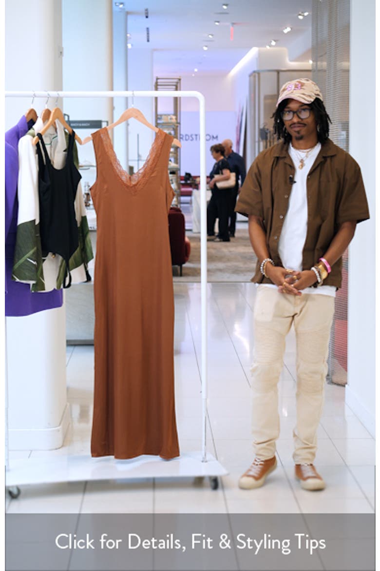 Simi Lace Trim Satin Maxi Dress video