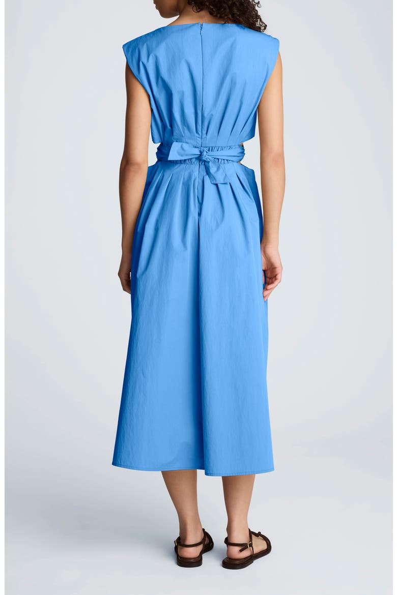 Cutout D-Ring Tie Back Midi Dress, Alternate, color, LAKE BLUE