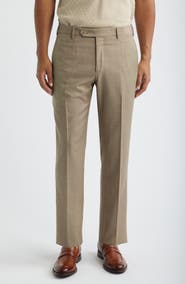 Zanella Parker Classic Wool Sharkskin Dress Pants