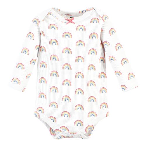 Hudson Baby Thermal Long Sleeve Bodysuits In Multi