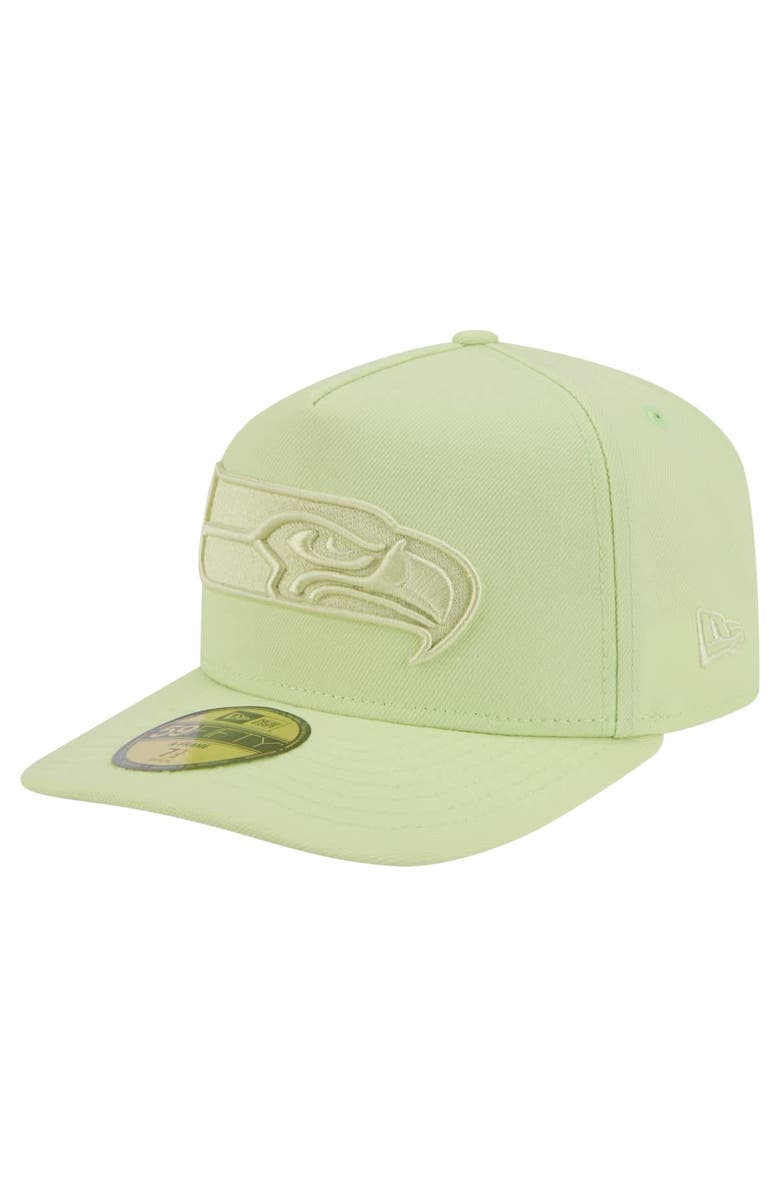 New Era Men's New Era Green Seattle Seahawks Color Pack A-Frame 59FIFTY Fitted Hat, Alternate, color, Green
