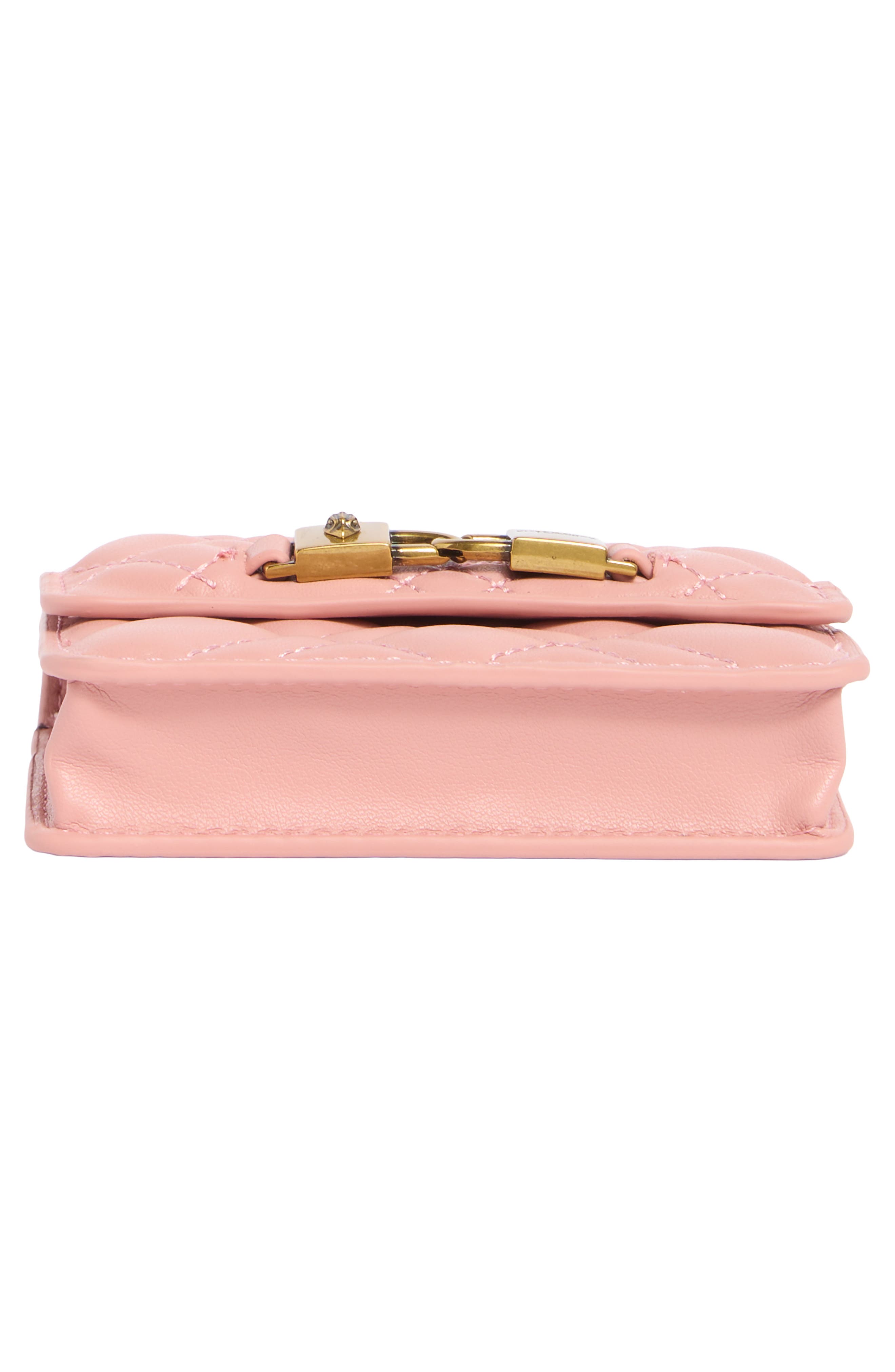 Micro Kingsley Quilted Leather Crossbody Bag, Alternate, color, LIGHT/ PASTEL PINK