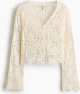 H&M Crochet-look Cotton Cardigan