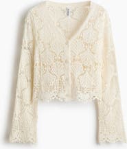 H&M Crochet-look Cotton Cardigan