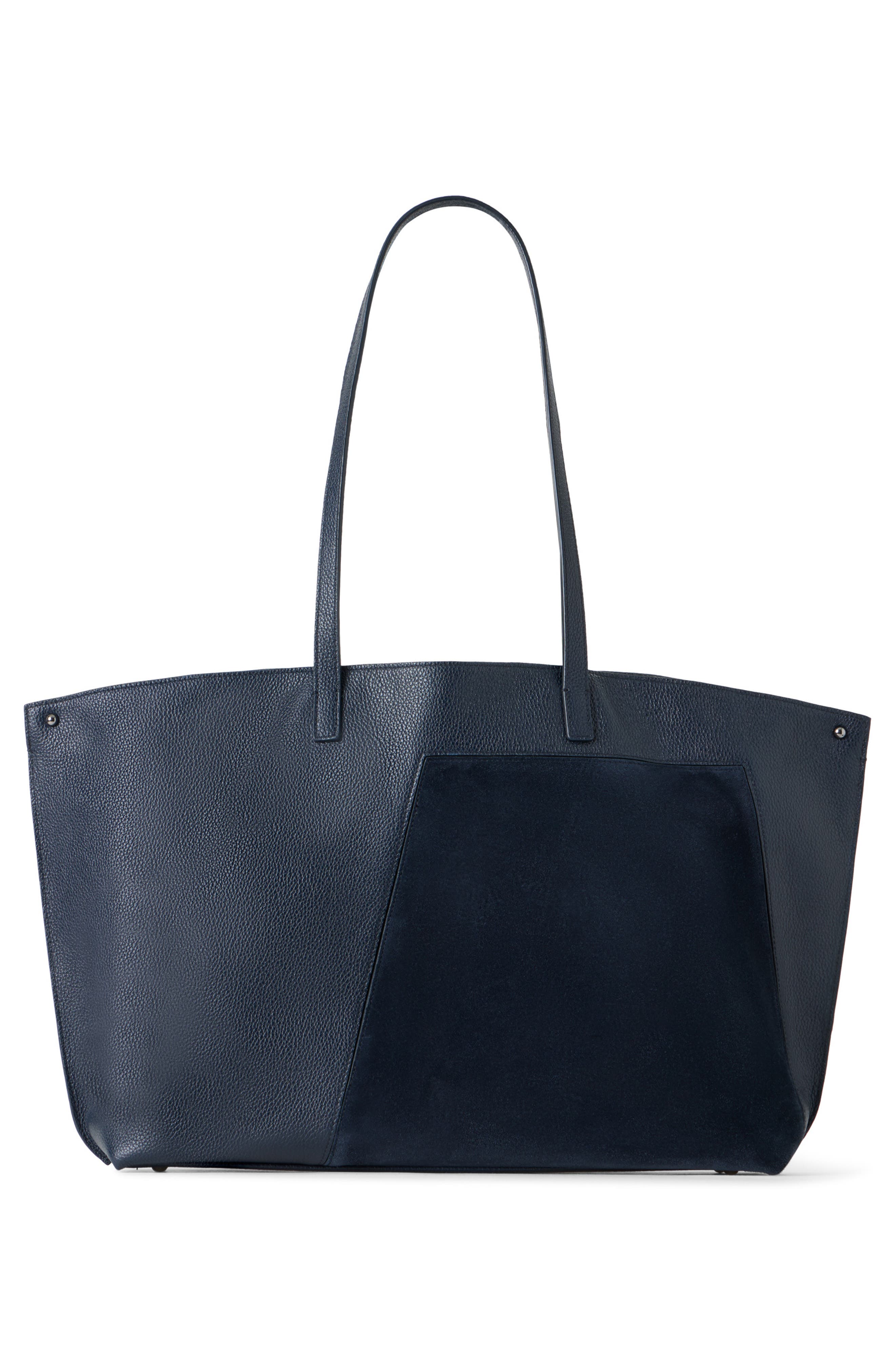 Akris Medium AI Leather 
Suede Convertible Shoulder Tote, Alternate, color, Denim