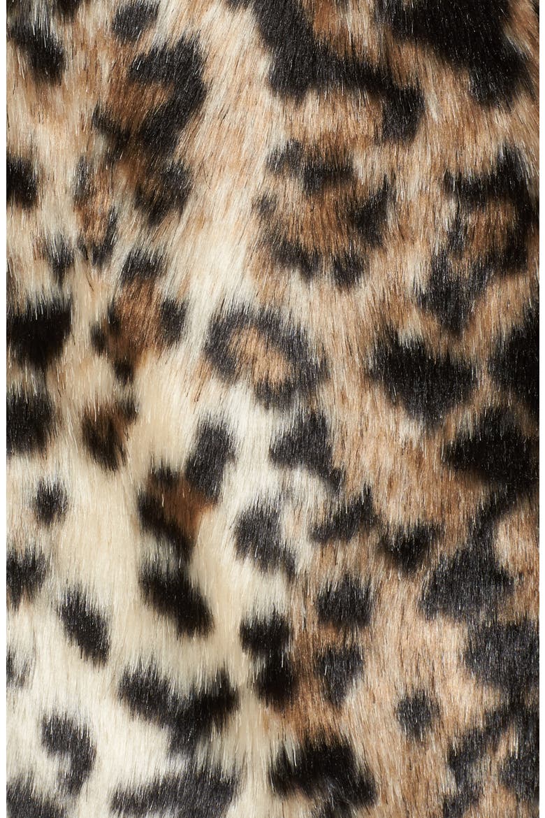 BB Dakota McKinley Leopard Print Faux Fur Jacket, Alternate, color, BROWN