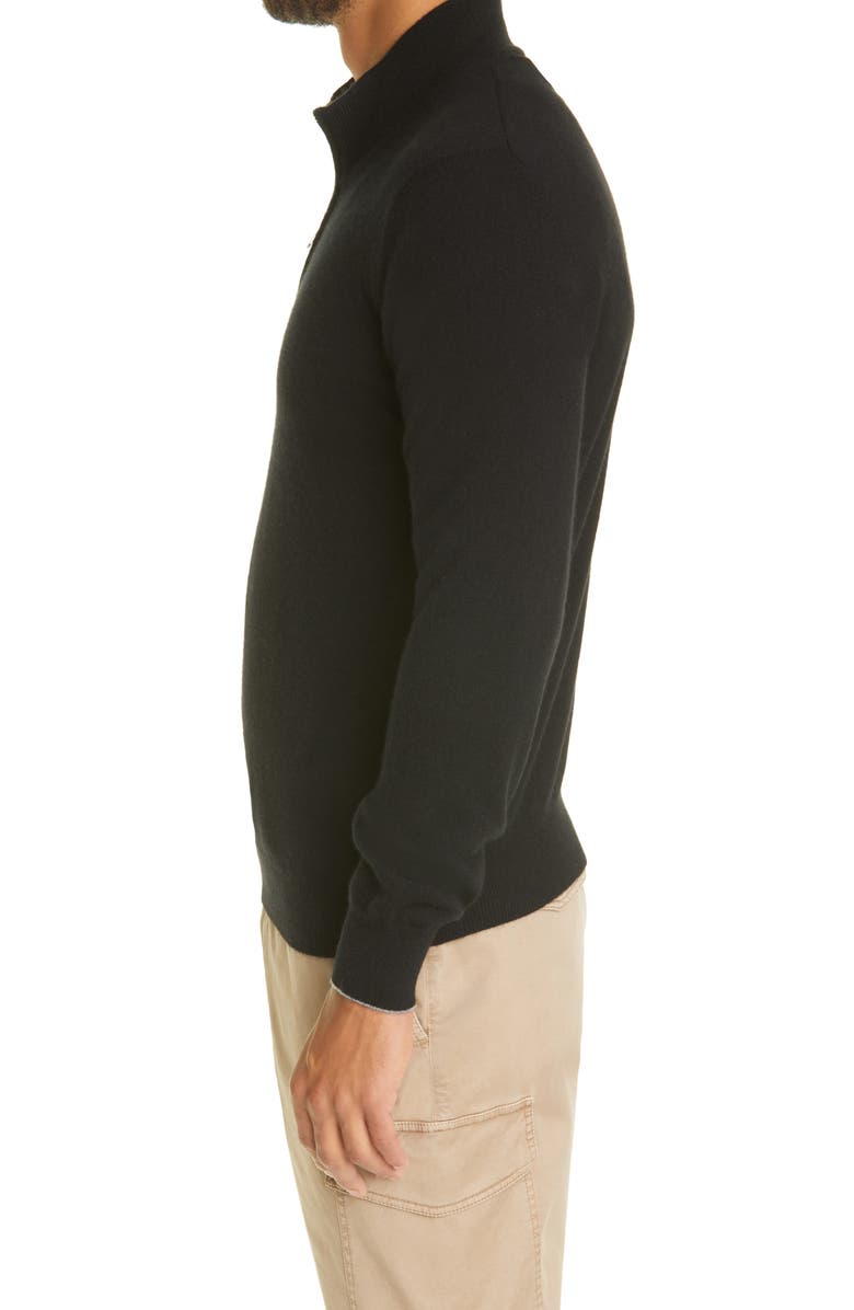 Brunello Cucinelli Quarter Zip Cashmere Pullover, Alternate, color, 