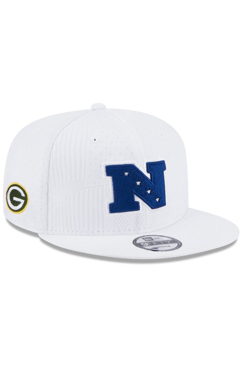 Men's New Era White Green Bay Packers Pro Bowl 9FIFTY Snapback Hat, Main, color, White