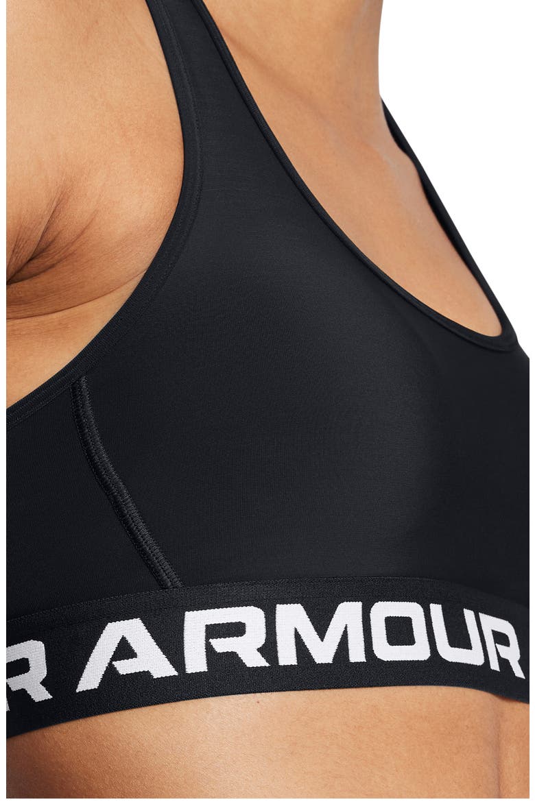 Armour Crossback Medium Impact Sports Bra, Alternate, color, BLACK