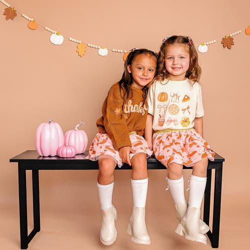 Sweet Wink Thankful Cutie Thanksgiving Short Sleeve T-shirt In Pink