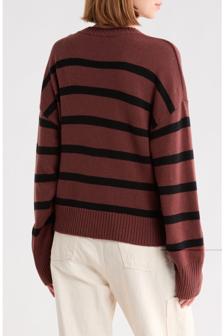 Zofia Striped Crewneck Sweater, Alternate, color, FRENCH PRESS MULTI