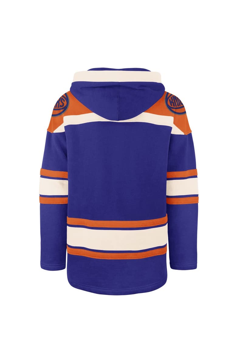 '47 Men's '47 Royal New York Knicks Superior Lacer Pullover Hoodie, Alternate, color, 