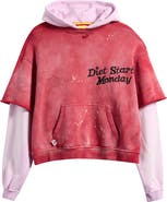 DIET STARTS MONDAY Double Layer Distressed Hoodie