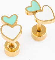 Pip Pop Heart Stack Stud Earrings
