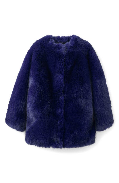 Mango X Kaia Gerber Faux Fur Coat In Blue