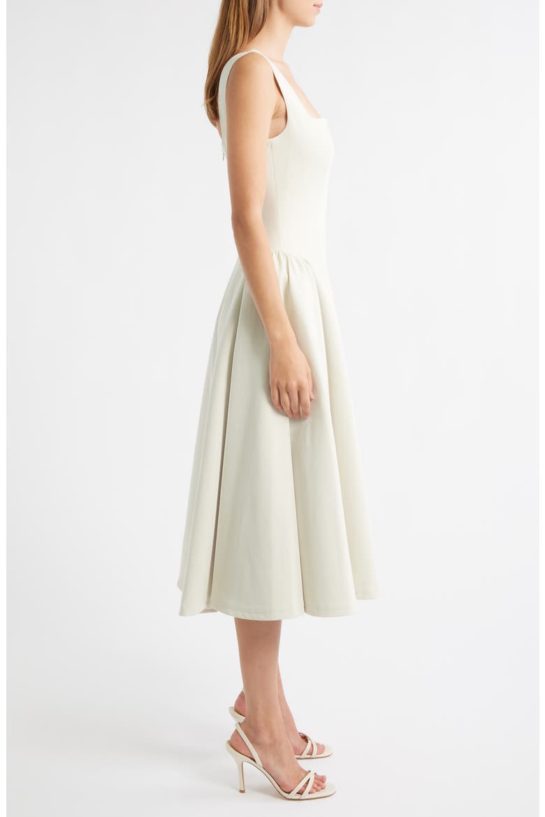 Madeline Sleeveless Midi Dress, Alternate, color, CHALK