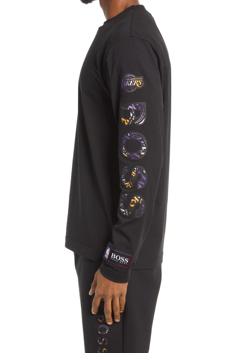 BOSS HUGO BOSS x NBA Threesixty Los Angeles Lakers Long Sleeve Logo Graphic Tee, Alternate, color,