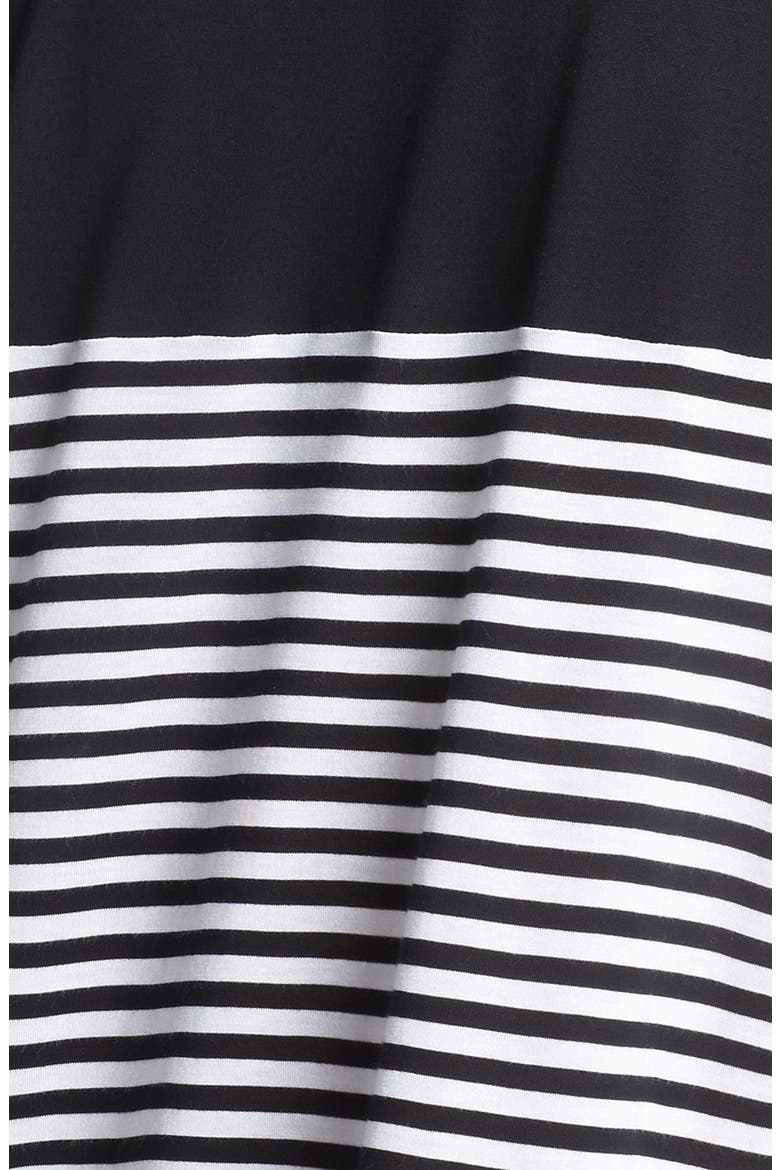 Studded Stripe Tee, Alternate, color, RICH BLACK