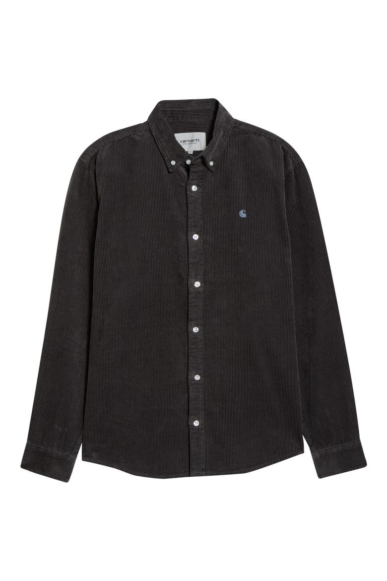 Madison Corduroy Button-Down Shirt, Alternate, color, GRAPHITE / GRAPHITE