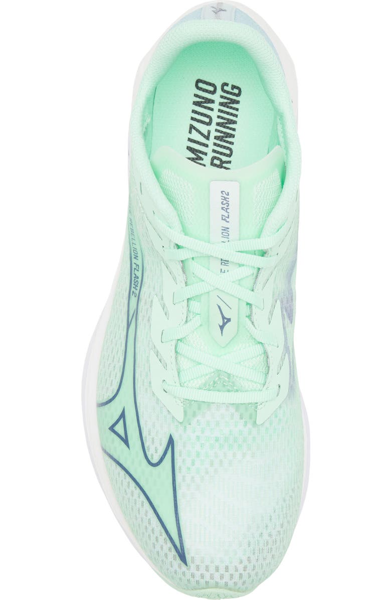 Mizuno Wave Rebellion Flash 2 Running Shoe, Alternate, color, Neo Mint-Vintage Indigo