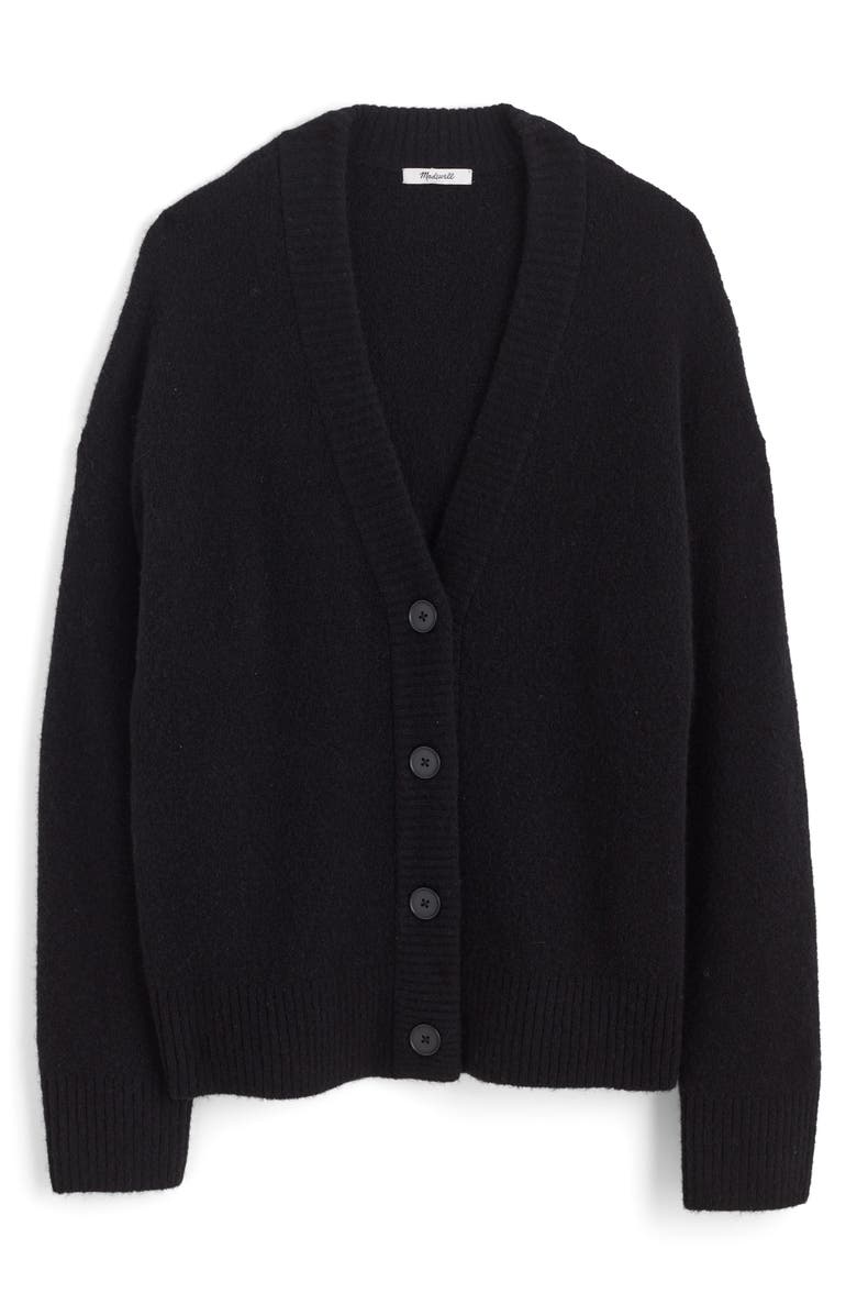 Madewell Drop Shoulder V-Neck Cardigan, Alternate, color, Black
