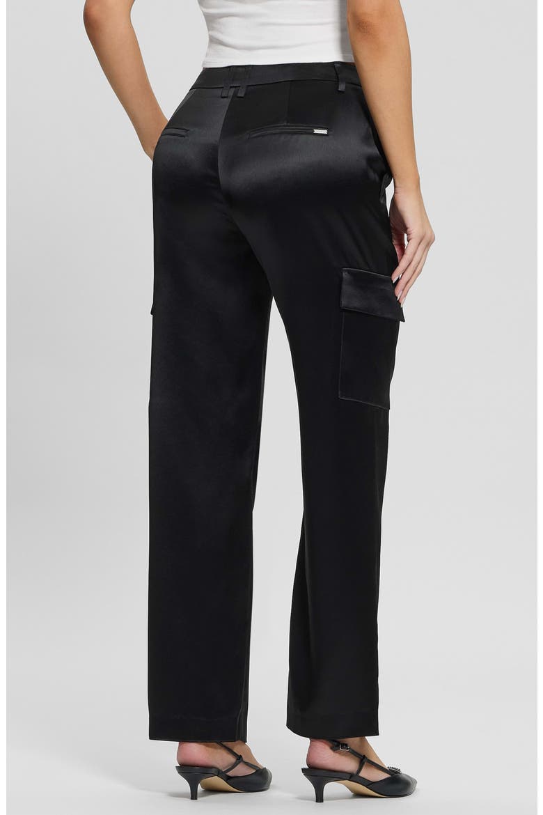 Megan Satin Cargo Pants, Alternate, color, JBLK-BLACK