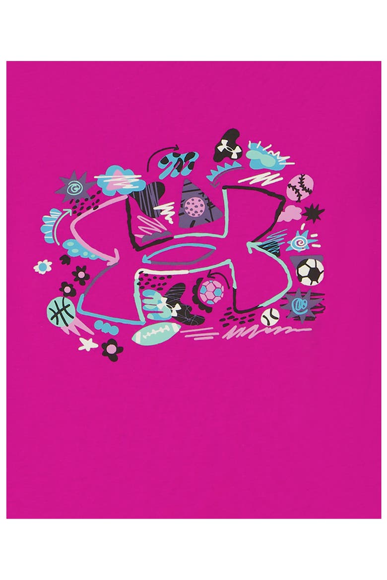 Kids' Flare Graphic T-Shirt & Skort Set, Alternate, color, FUCHSIA