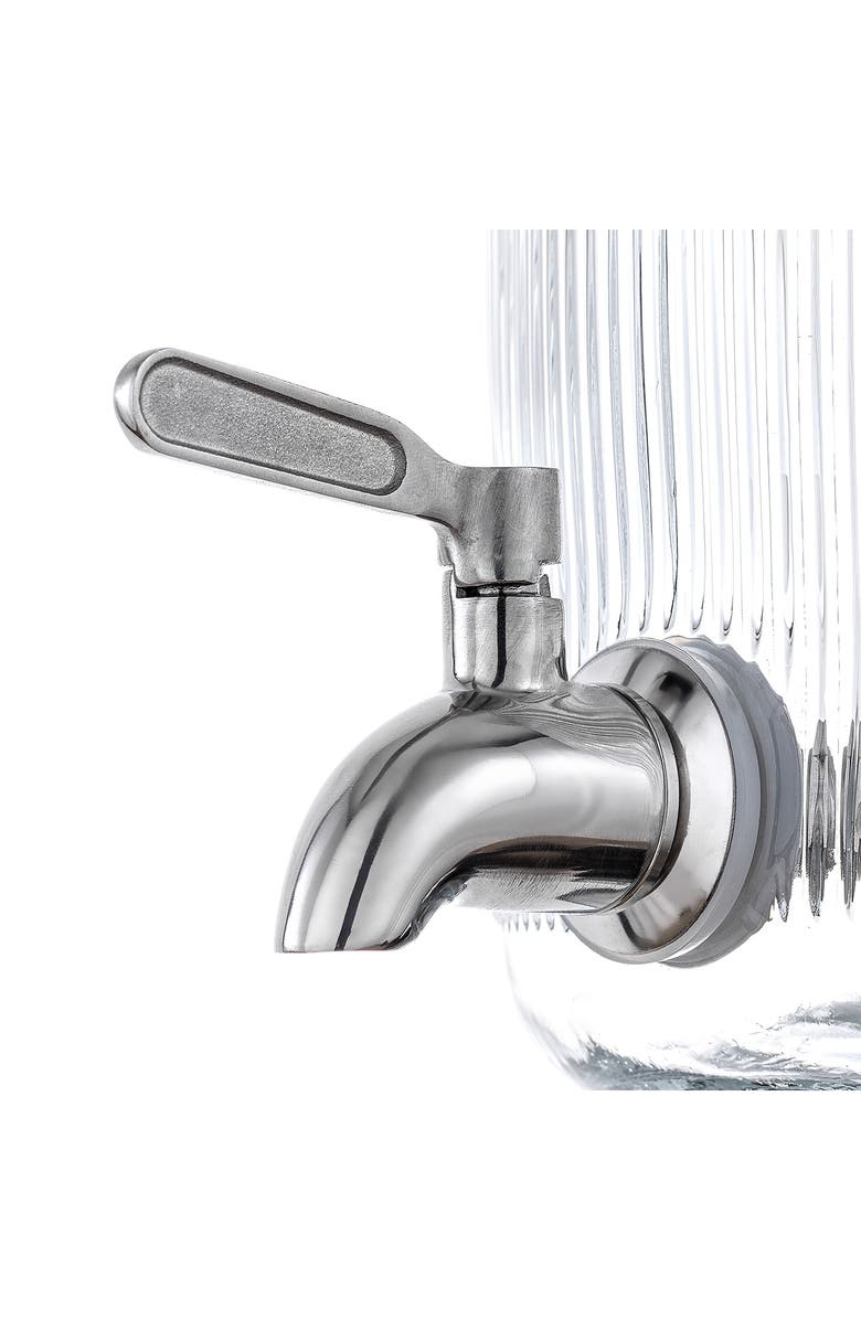 JoyJolt Glass Fluted Drink Dispenser, Alternate, color, Clear