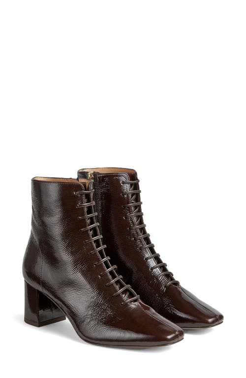 LK Bennett Arabella Lace Up Bootie in Dark Chocolate 