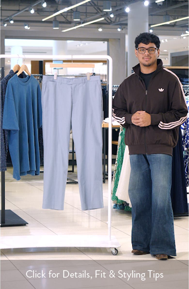 Tailored Fit Flat Front Linen & Cotton Suit Pants, sales video thumbnail