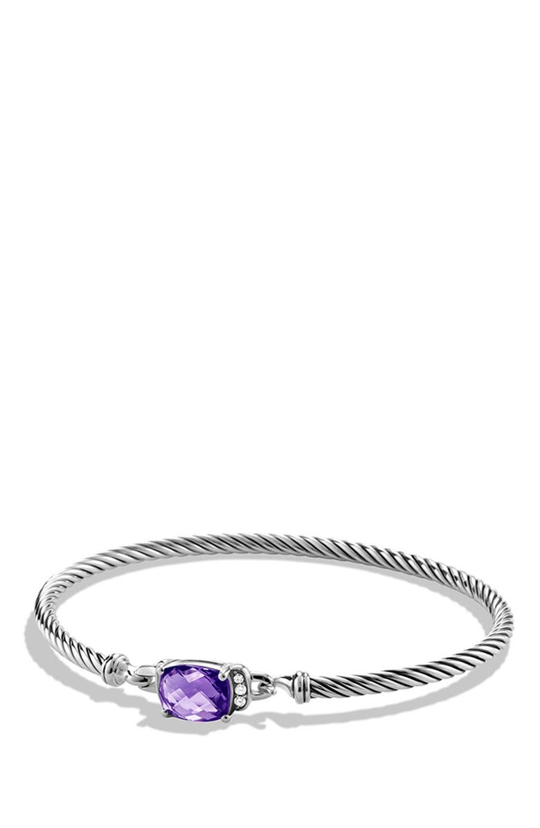David Yurman 'Petite Wheaton' Bracelet with Semiprecious Stone & Diamonds, Main, color, 