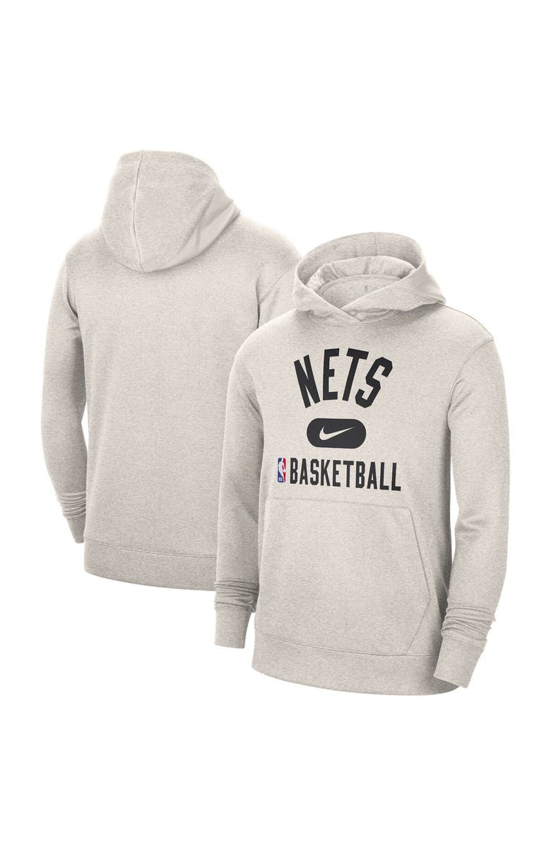 Nike Men's Nike White Brooklyn Nets 2021-2022 Spotlight On Court Performance Practice Pullover Hoodie, Main, color, White