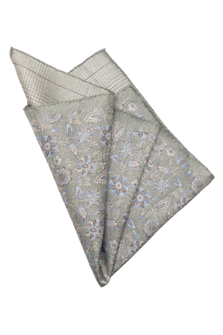 Enzo - Double Sided Silk Pocket Square for Men, Alternate, color, Sage Green