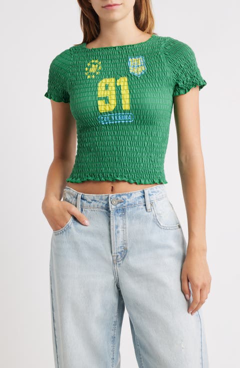 1991 Champs Smocked Cotton Graphic T-Shirt