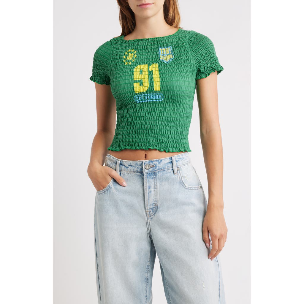 Daydreamer 1991 Champs Smocked Cotton Graphic T-Shirt in Amazon Green  product