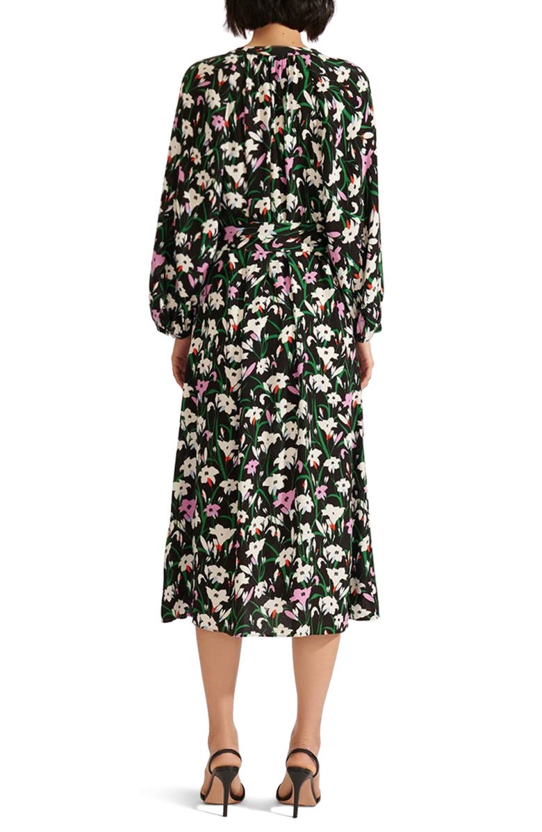 Veronica Beard Cecilia Floral Print Long Sleeve Midi Dress, Alternate, color, 