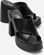 Forever & Always Shoes Essenza Leather Platform Block Heel Sandal