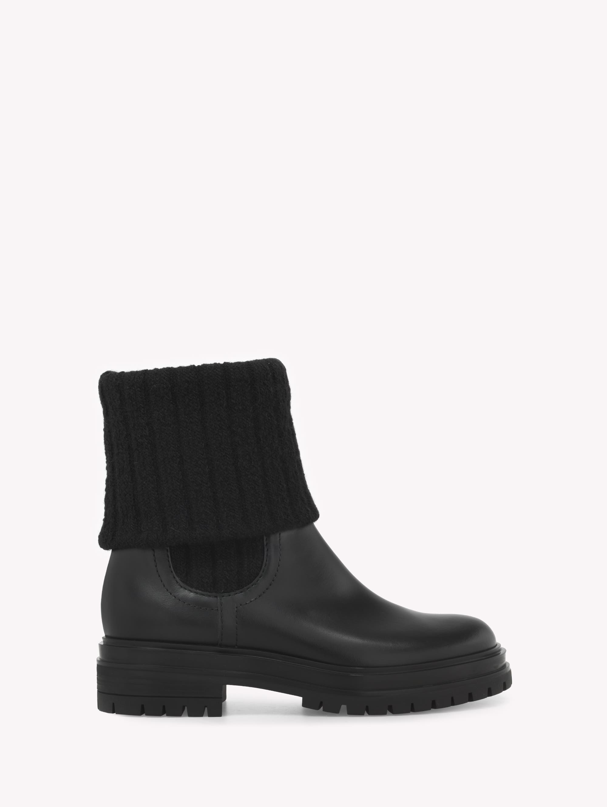 Gianvito Rossi Tenney Booties, Main, color, Black Calf And Fabric