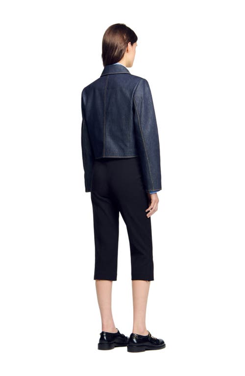 Sandro Denim Tailored Jacket In Blue