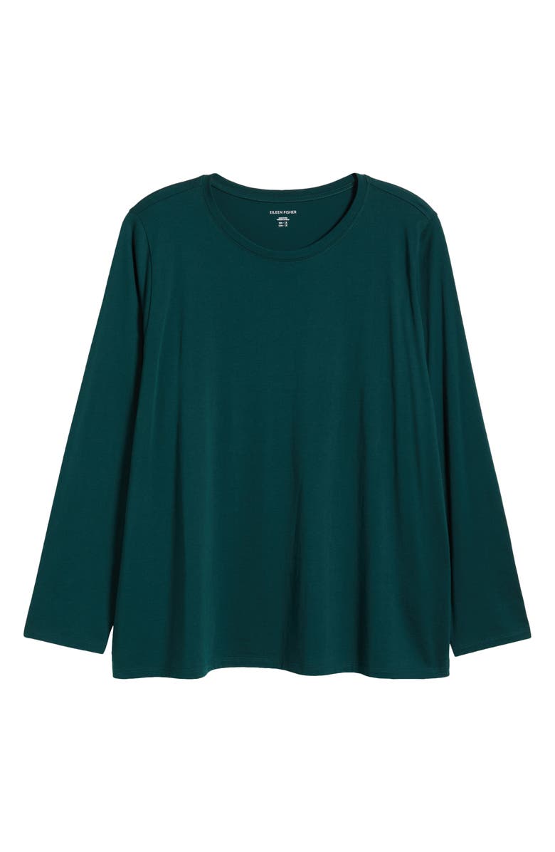 Eileen Fisher Long Sleeve Crewneck Organic Cotton Top, Alternate, color, 