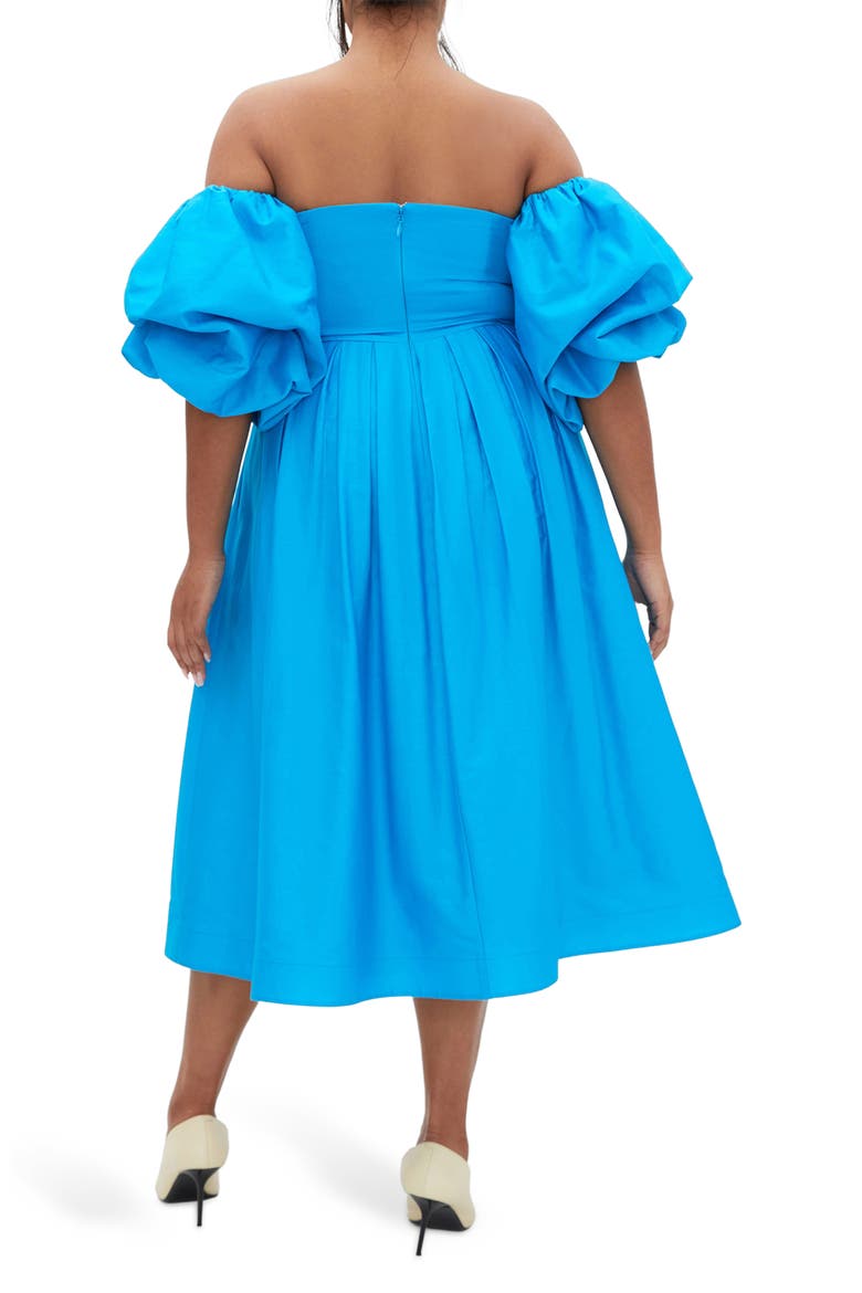 Rosalee Midi Dress, Alternate, color, AZURE